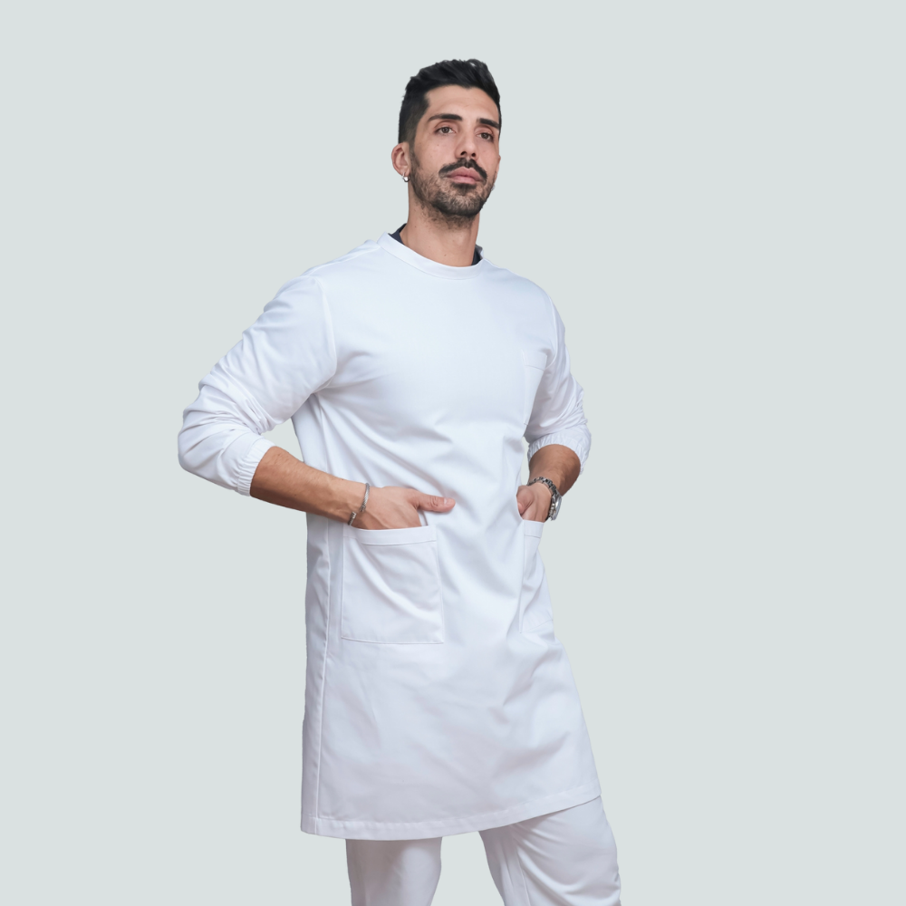 Bata Branca Laboratório Basic Unisexo - Abotoar Costas